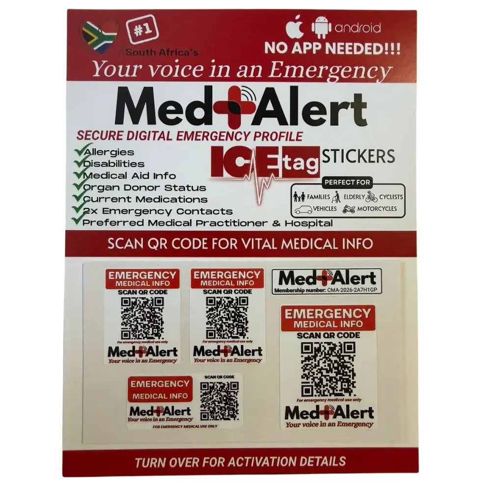 Digital QR Code Medical Alert Stickers